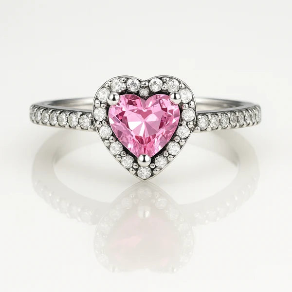 "Rosy Halo" Ring